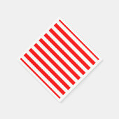 Horizontale Streifen in Rot und Weiß Serviette (Ecke)