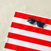 Horizontale Streifen in Rot und Weiß Strandtuch (Beispiel)