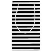 Horizontale Streifen in Schwarz und Weiß Kleine Geschenktüte (Vorderseite)
