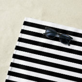 Horizontale Streifen in Schwarz und Weiß Strandtuch (Beispiel)