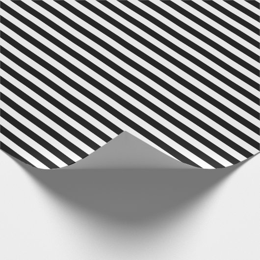 Horizontale Streifen in Schwarz/Weiß Geschenkpapier (Ecke)