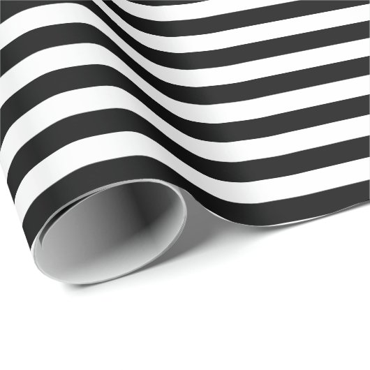 Horizontale Streifen in Schwarz/Weiß Geschenkpapier (Rolleneckpunkt)
