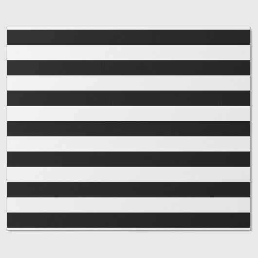 Horizontale Streifen in Schwarz-Weiß-Größe Geschenkpapier (Flach)