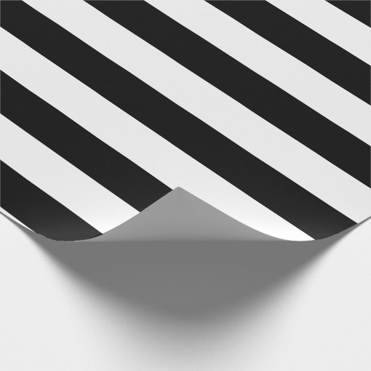 Horizontale Streifen in Schwarz-Weiß-Größe Geschenkpapier (Ecke)