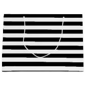 Horizontale Streifen in Schwarz-Weiß-Größe Große Geschenktüte (Vorderseite)