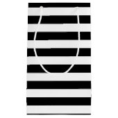 Horizontale Streifen in Schwarz-Weiß-Größe Kleine Geschenktüte (Vorderseite)