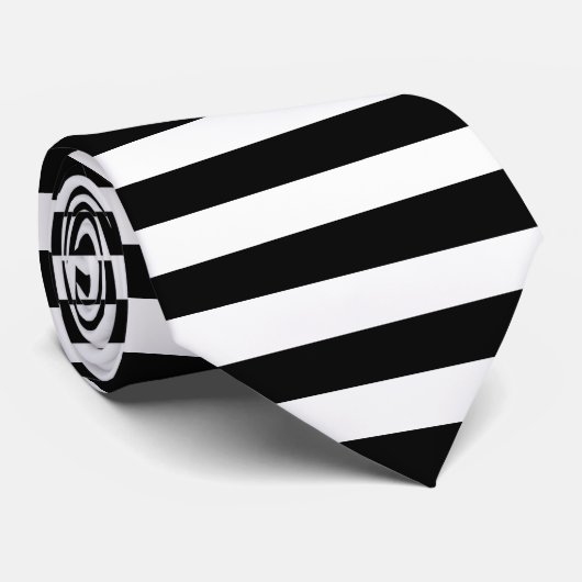 Horizontale Streifen in Schwarz/Weiß Krawatte (Gerollt)