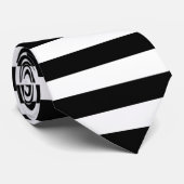 Horizontale Streifen in Schwarz/Weiß Krawatte (Gerollt)