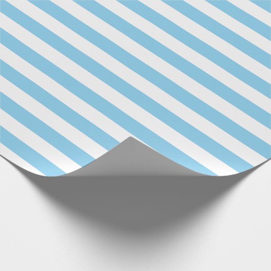 Horizontale Streifen mit blauer und weißer Größe Geschenkpapier (Ecke)
