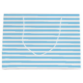 Horizontale Streifen mit blauer und weißer Größe Große Geschenktüte (Vorderseite)