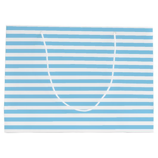 Horizontale Streifen mit blauer und weißer Größe Große Geschenktüte (Rückseite)