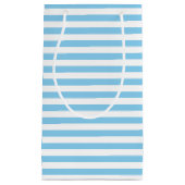 Horizontale Streifen mit blauer und weißer Größe Kleine Geschenktüte (Vorderseite)