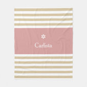 Horizontale Streifen mit großem Tan Rosa Name und Fleecedecke (Vorderseite)