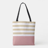 Horizontale Streifen mit großem Tan Rosa Name und  Tasche (Rückseite)