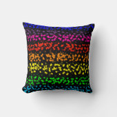 Horizontale Streifen mit Punkten in Regenbogenfarb Kissen (Vorderseite)