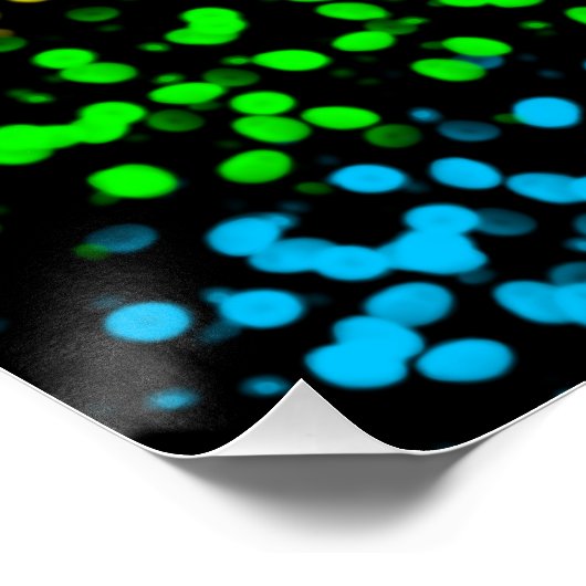 Horizontale Streifen mit Punkten in Regenbogenfarb Poster (Ecke)