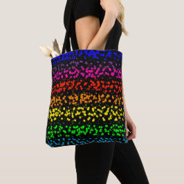 Horizontale Streifen mit Punkten in Regenbogenfarb Tasche