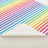 Horizontale Streifen mit weißem Regenbogen Sherpadecke (3/4)