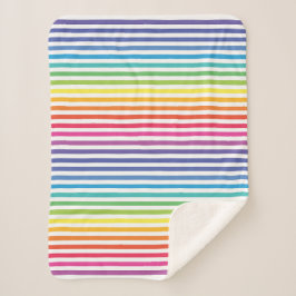 Horizontale Streifen mit weißem Regenbogen Sherpadecke