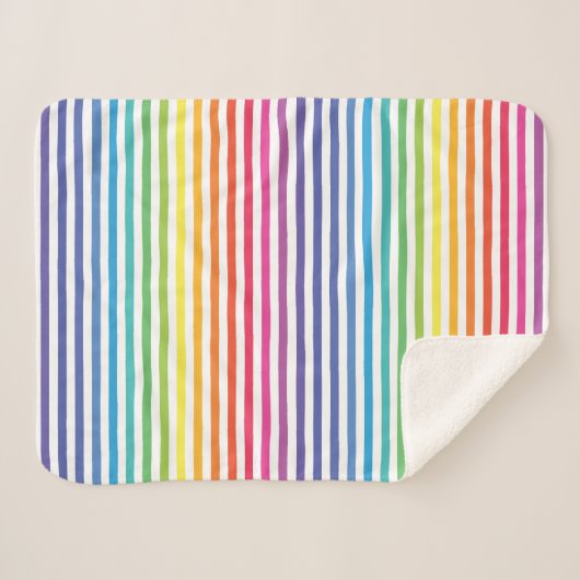 Horizontale Streifen mit weißem Regenbogen Sherpadecke (Vorderseite (Horizontal))