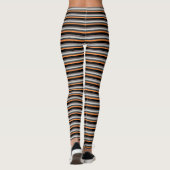 Horizontale Streifen-orange schwarzes Sand-Muster Leggings (Rückseite)
