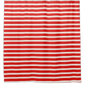 Horizontale Streifen rot und weiß Duschvorhang (Vorderseite)
