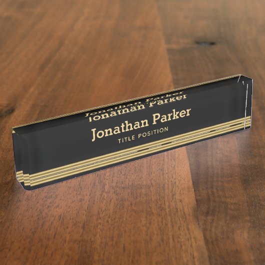 Horizontale Streifen Schreibtisch Namensplatte Namensplakette (Seite)