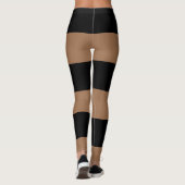 Horizontale Streifen Schwarz-Braun-Streifen Leggings (Rückseite)