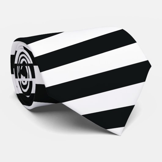 Horizontale Streifen, schwarz und weiß Krawatte (Gerollt)
