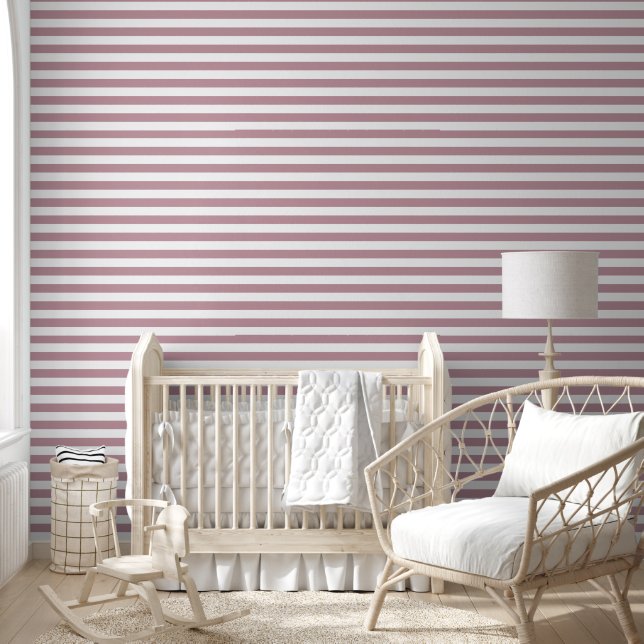 Horizontale Streifen von Mauve und Weiß Tapete (Kinder)