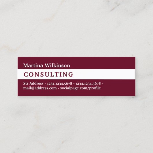 Horizontale Streifenabdeckung Mini Visitenkarte (Vorderseite)