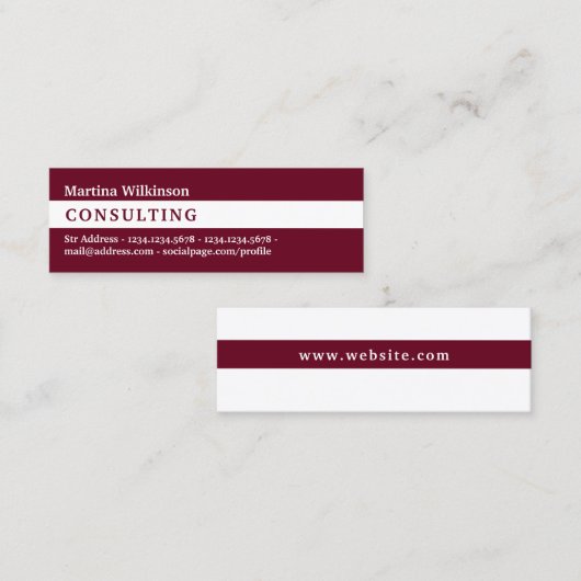 Horizontale Streifenabdeckung Mini Visitenkarte (Vorne/Hinten)