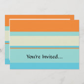 Horizontale Tonstreifen in Weichblau und Orange Einladung (Vorne/Hinten)