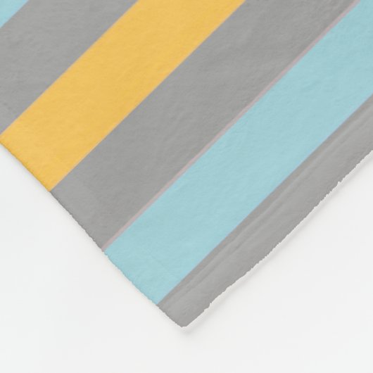 Horizontale türkisfarbene, graue und gelbe Streife Fleecedecke (Ecke)