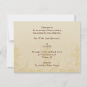 Horizontale Vintage Pfau-Empfang-Karte Einladung (Rückseite)