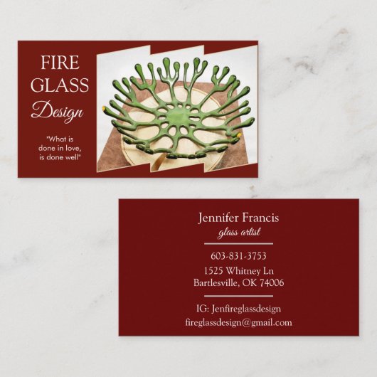 Horizontale Visitenkarte Burgund (Vorne/Hinten)