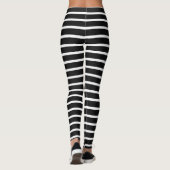 HORIZONTALE WEISSE SCHWARZE STREIFEN, HALLOWEE LEG LEGGINGS (Rückseite)