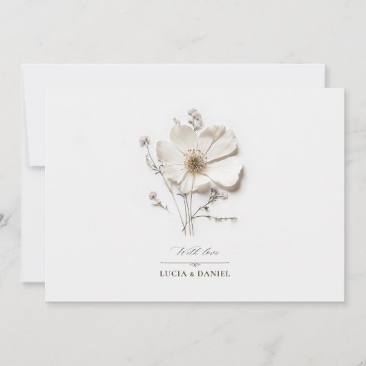 Horizontale weiße Wildblume Einladung (Vorderseite)