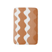Horizontale Wellen in Braun und Weiß Badematte (Vorderseite Vertikal)