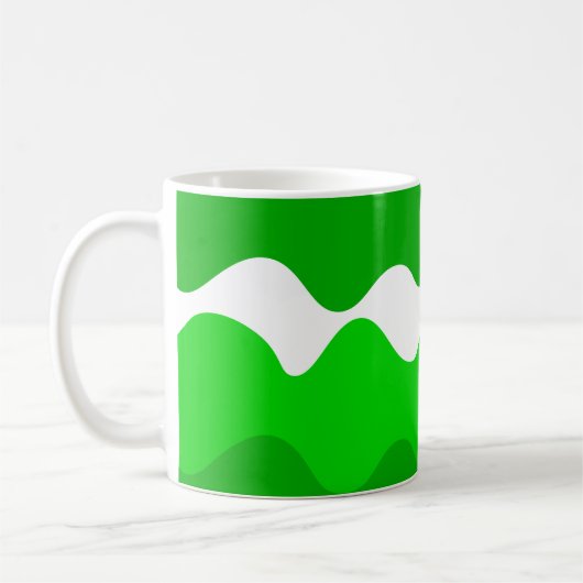 Horizontale Wellen in Grün und Weiß Kaffeetasse (Links)