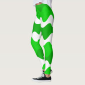 Horizontale Wellen in Grün und Weiß Leggings (Links)