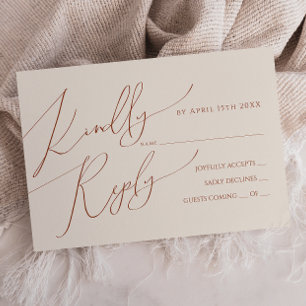 Horizontale Whimsical Wüste Beige RSVP-Karte RSVP Karte