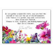 Horizontale Wiesenblüten auf zwei Seiten Tischnummer (Rückseite)