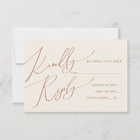 Horizontale Wüste | Beige RSVP-Karte RSVP Karte (Vorderseite)