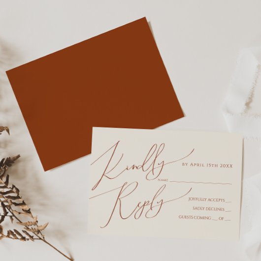 Horizontale Wüste | Terracotta RSVP Card Karte