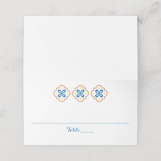 Horizontale Zenterfalte Platzkarte (Außenseite Aufgefaltet)