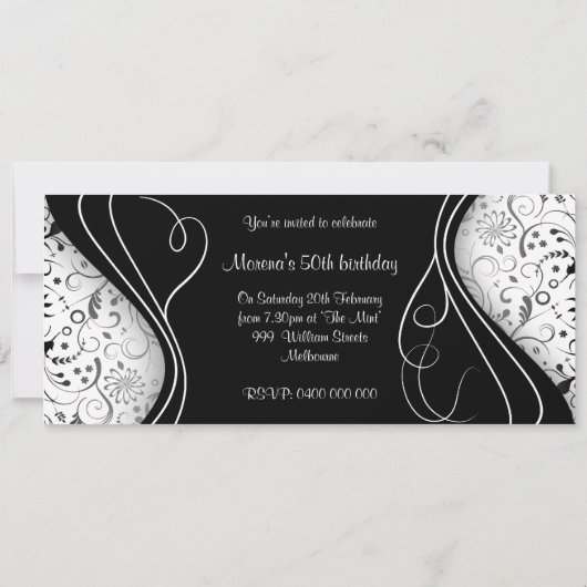 horizontaler 50. Geburtstag Einladung (Rückseite)