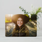 Horizontaler Abschluss mit einfachem Skriptgold Folieneinladung (Stehend vorne)