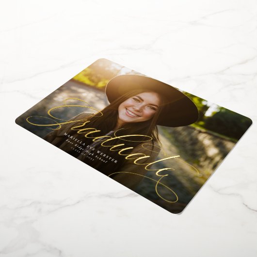 Horizontaler Abschluss mit einfachem Skriptgold Folieneinladung (Gedreht)