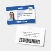 Horizontaler Arbeitgeber | Strichcode für Foto Ausweis (Vorder- & Rückseite)
